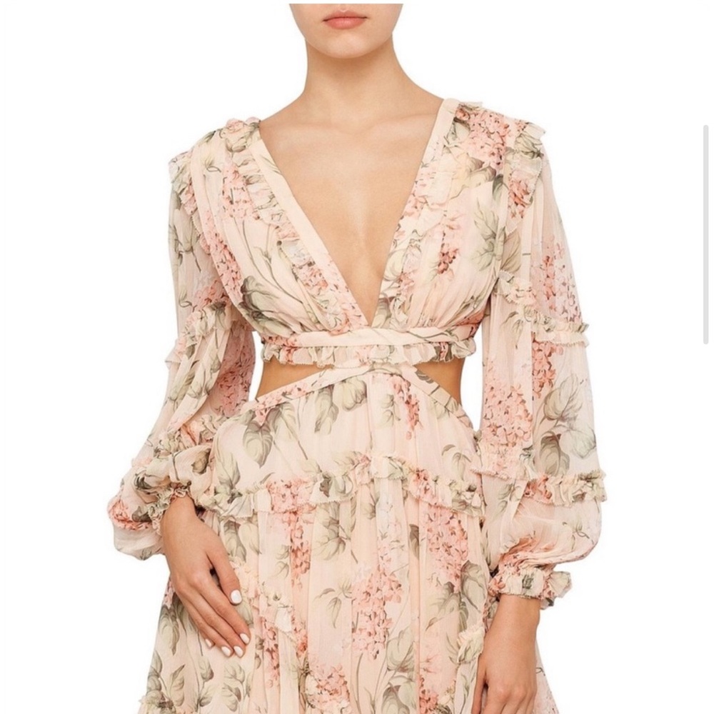Zimmermann Prima Floating Dress Cutout Floral | Pre owned | Size 0